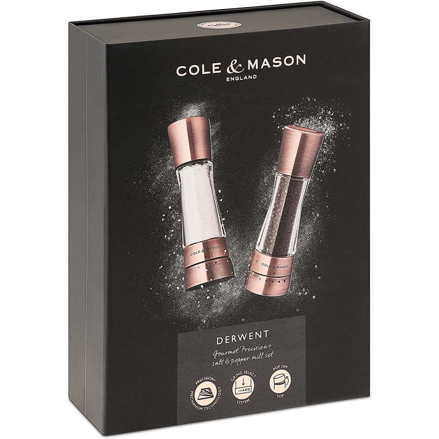 Cole&Mason - Набор мельниц для соли и перца DERWENT 2 шт. 19 см медь