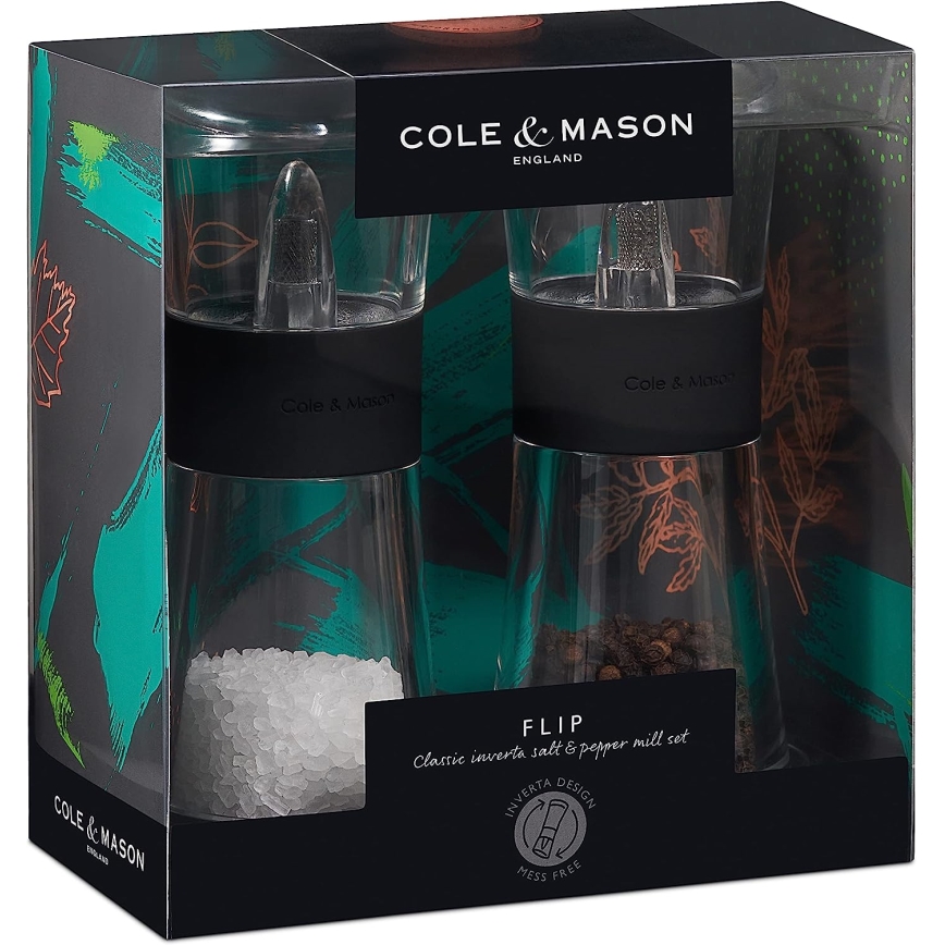 Cole&Mason - Набор мельниц для соли и перца FLIP 2 шт. 15,4 см черный