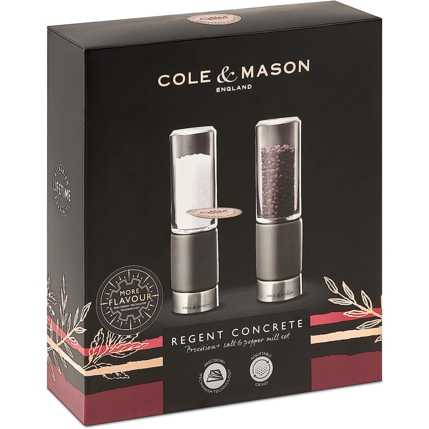 Cole&Mason - Набор мельниц для соли и перца REGENT CONCRETE 2 шт. бетон 18 см