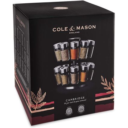 Cole&Mason - Підставка для спецій, що обертається MASTER 21 шт.