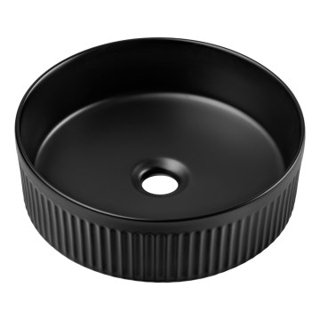 COMAD BEYOND 2 BLACK ( E-6565 ) - Умивальник накладний (на стільницю) BEYOND діаметр 36 см кераміка/матовий чорний