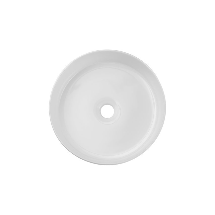 COMAD BEYOND 2 WHITE ( E-6565 ) - Умивальник накладний (на стільницю) BEYOND діаметр 36 см кераміка/глянцевий білий