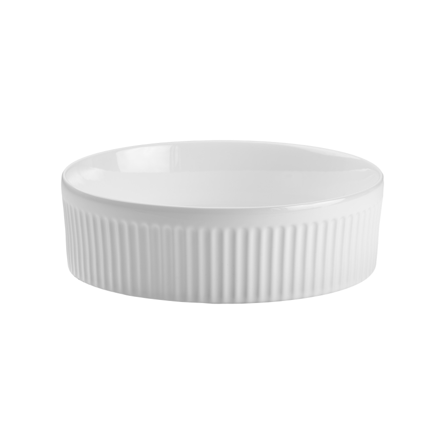 COMAD BEYOND 2 WHITE ( E-6565 ) - Умивальник накладний (на стільницю) BEYOND діаметр 36 см кераміка/глянцевий білий