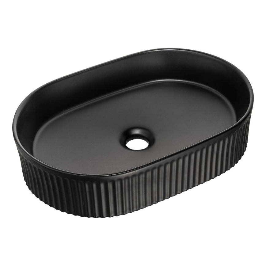 COMAD BEYOND 5 BLACK (E-6564) - Раковина для накладного монтажу BEYOND 48x32,5 см, кераміка/матовий чорний