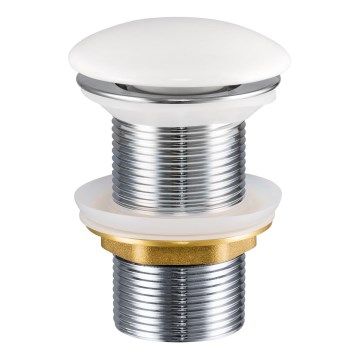 COMAD CLICK-CLACK T201-3 - Відведення для умивальника CLICK-CLACK діаметр 7 см глянцевий білий