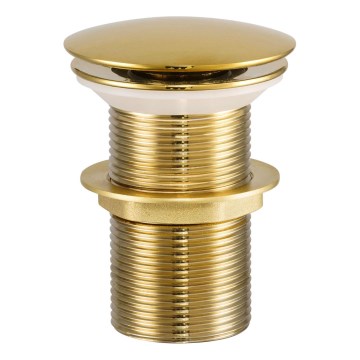 COMAD CLICK-CLACK T201G-3 - Слив для умывальника CLICK-CLACK диаметр 7 см блестящий золотистый
