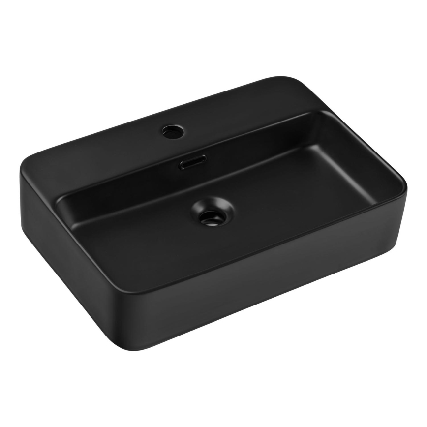 COMAD TRUST 2 BLACK (E-6282) - Раковина на столешницу TRUST 55x38 см керамика/матовый черный