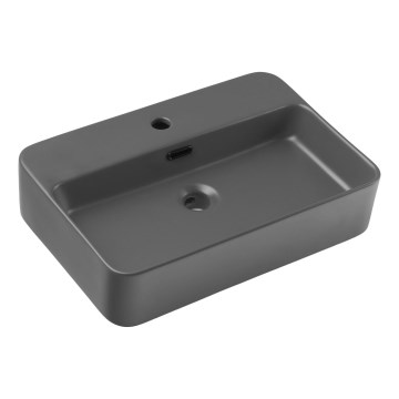 COMAD TRUST 2 MATT DARK GREY (E-6282) - Раковина на столешницу TRUST 55x38 см керамика/матовый серый