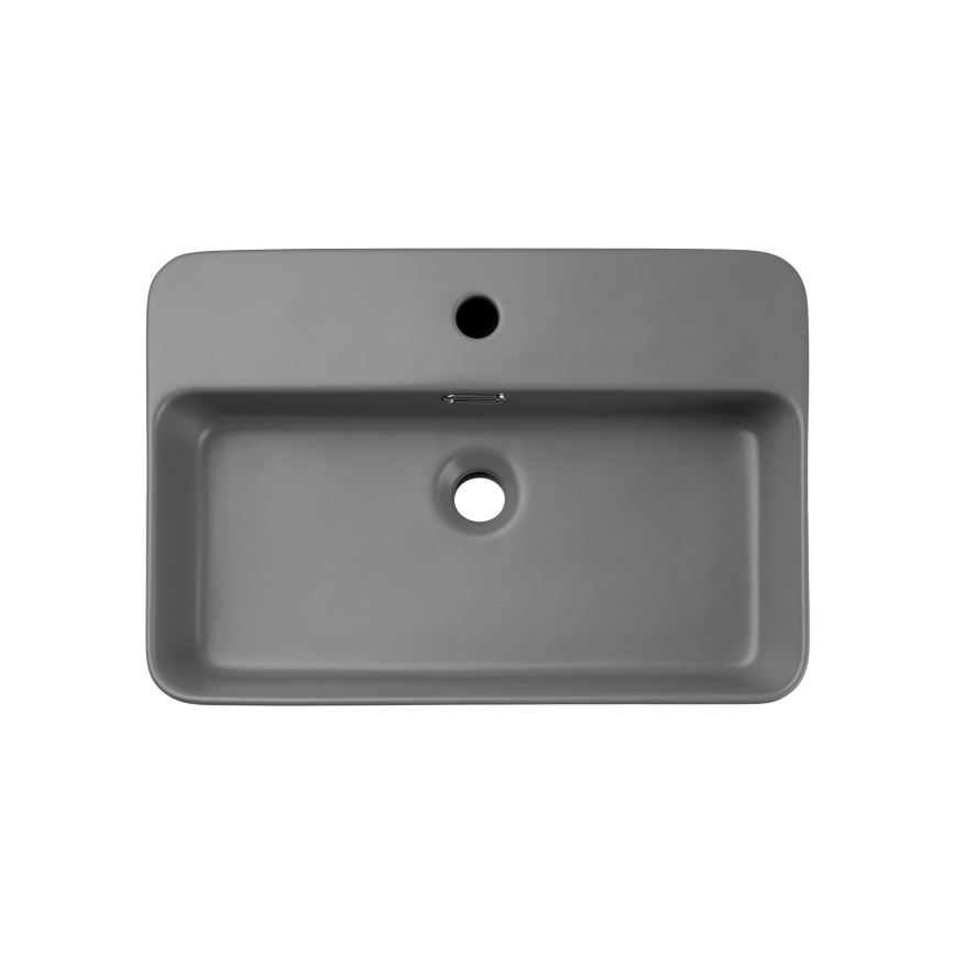 COMAD TRUST 2 MATT LIGHT GREY (E-6282) - Раковина на столешницу TRUST 55x38 см керамика/матовый серый