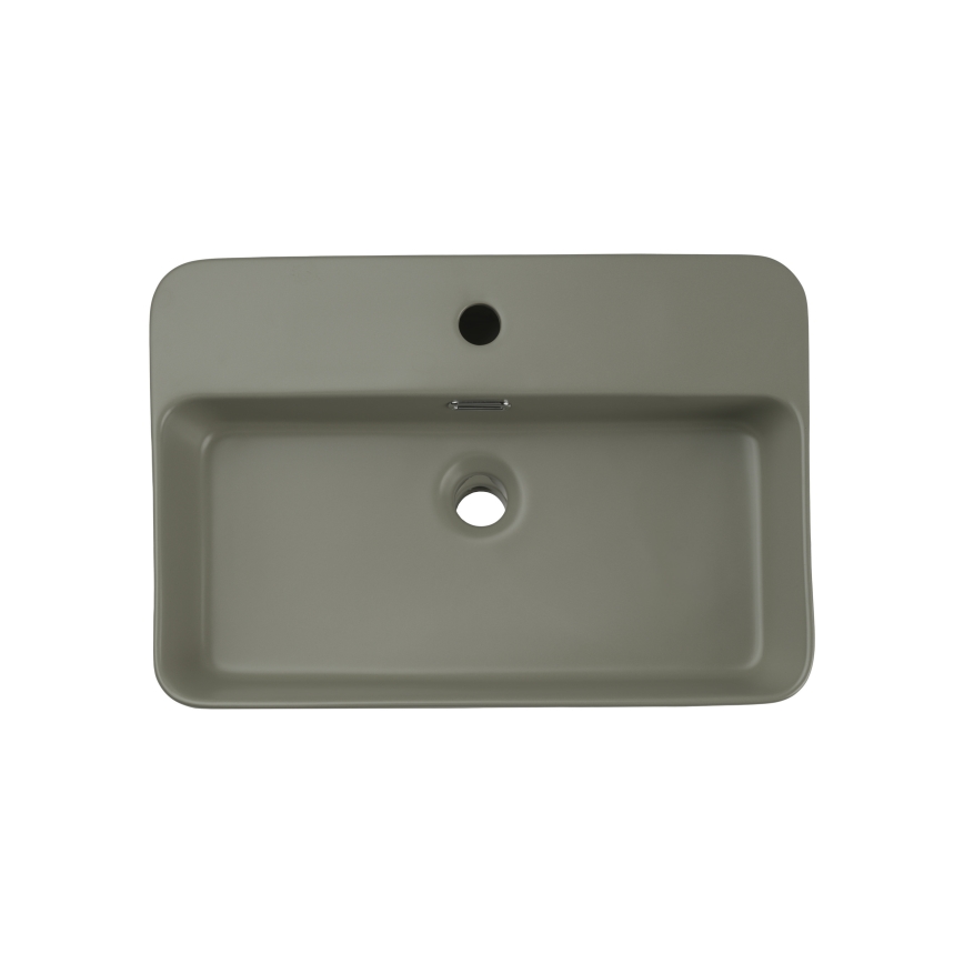 COMAD TRUST 2 OLIVER GREEN (E-6282) - Накладна раковина TRUST 55x38 см, кераміка/матовий зелений