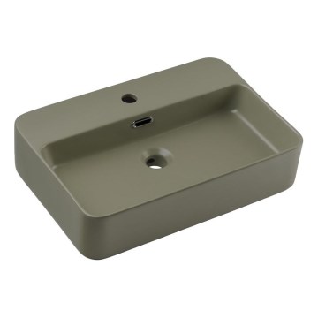 COMAD TRUST 2 OLIVER GREEN (E-6282) - Раковина на столешницу TRUST 55x38 см керамика/матовый зеленый