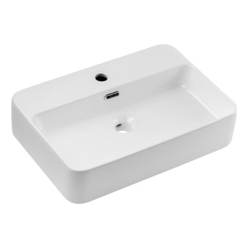 COMAD TRUST 2 WHITE (E-6282) - Раковина на столешницу TRUST 55x38 см керамика/блестящий белый
