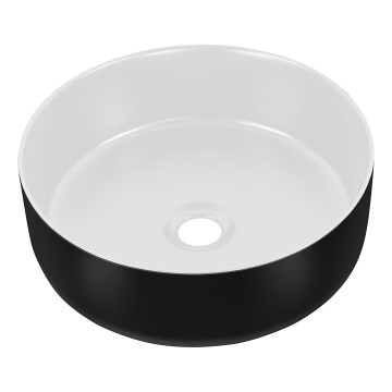 COMAD UM-6259 SIMPLE 8. - Раковина на столешницу SIMPLE диаметр 36 см керамика/матовый белый/матовый черный