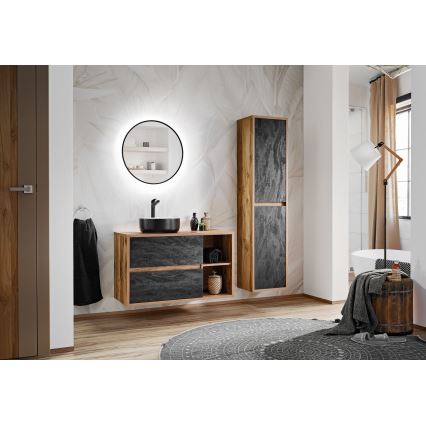 COMAD UM-6259 SIMPLE 8. - Раковина для установки на столешницу SIMPLE, диаметр 36 см, керамика/матовый белый/матовый черный