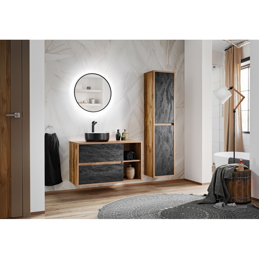 COMAD UM-6259 SIMPLE 8. - Раковина для установки на столешницу SIMPLE, диаметр 36 см, керамика/матовый белый/матовый черный