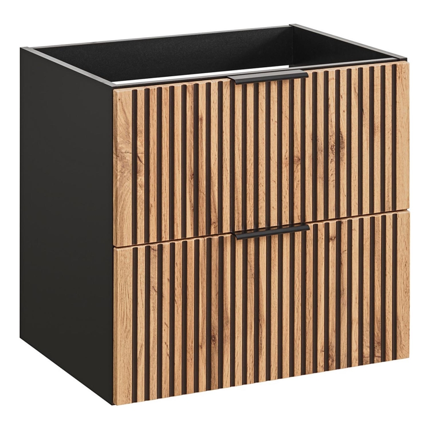 COMAD XILO BLACK WOTAN 82-60-D-2S - Тумба под умывальник XILO 57x60,2 см черный/дуб wotan