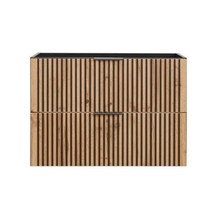 COMAD XILO BLACK WOTAN 82-80-D-2S - Тумба под раковину для ванной XILO 57x80,2 см чёрная/дуб Wotan