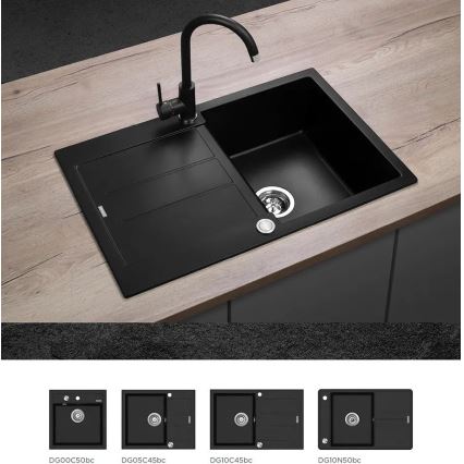 Concept BDG3334BC - Змішувач для кухонної мийки, 33,5 см, граніт/чорний