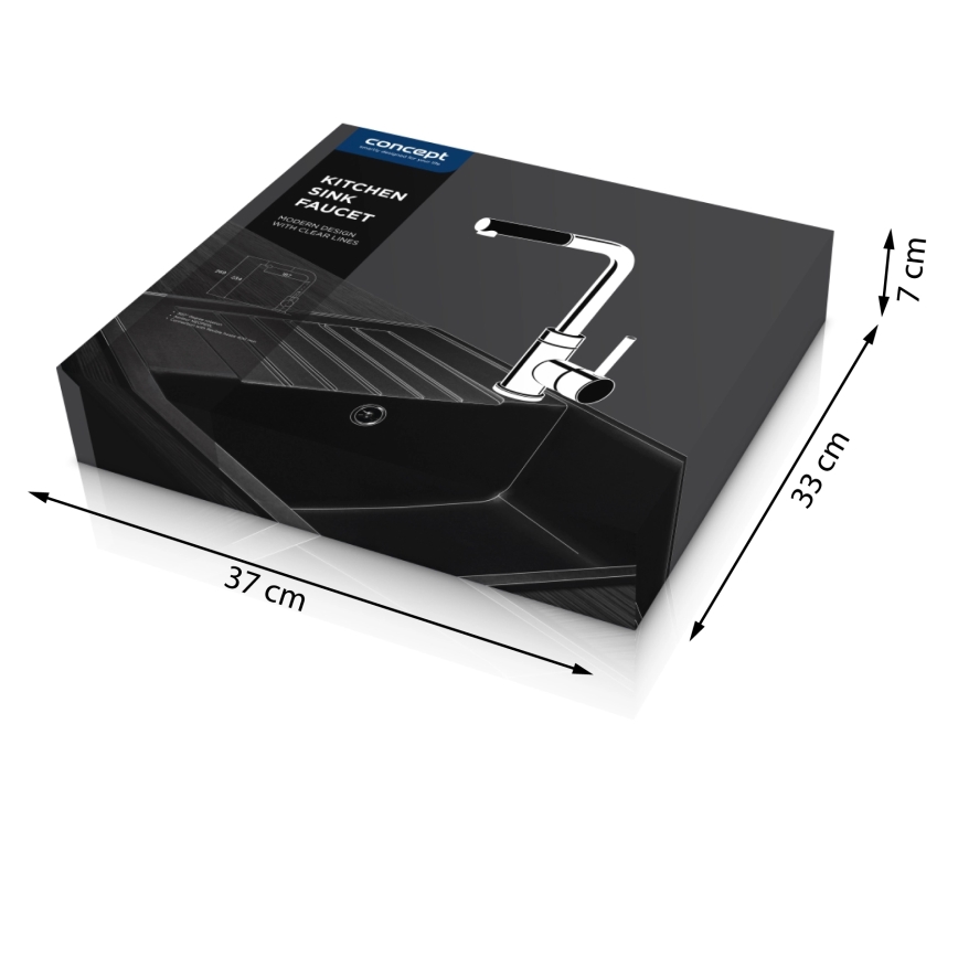 Concept BDG4527BC - Смеситель для мойки с выдвижной лейкой 26,9 cm гранит/чёрный