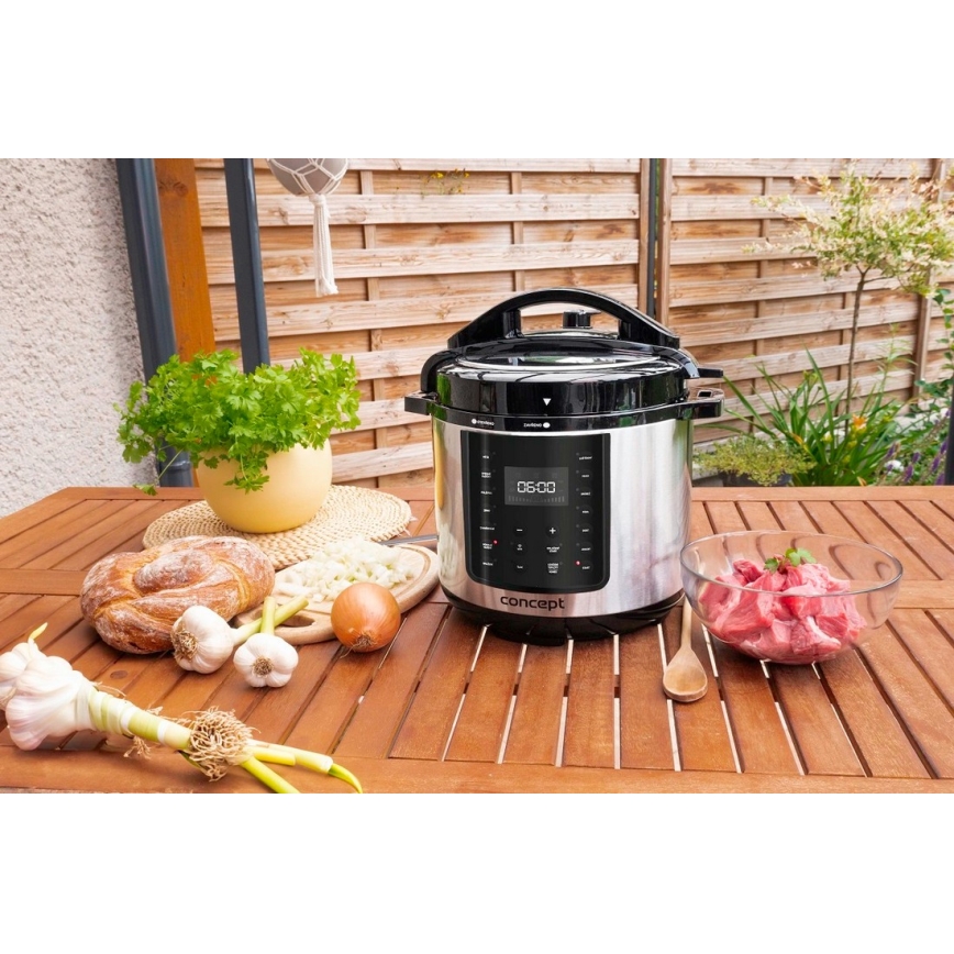 Concept CK8001 - Багатофункціональна електрична скороварка 5,6 л 1000 Вт/230 В Wi‑Fi нержавіюча сталь