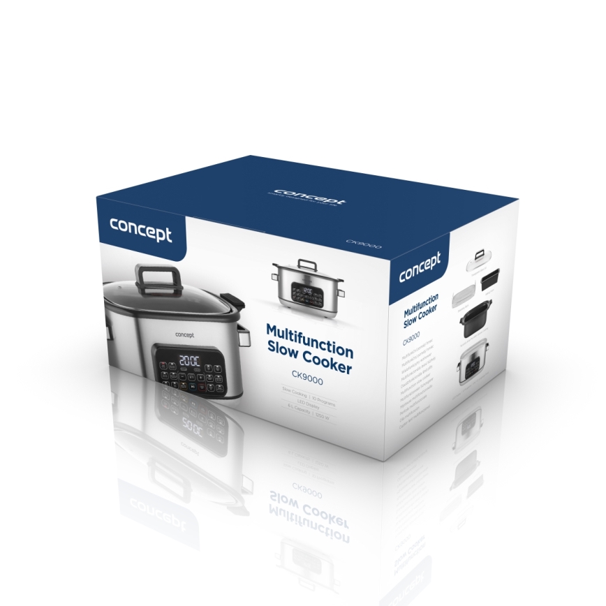 Concept CK9000 - мультиварка 6 л, 10 в 1, 1250 Вт/230 В, з нержавіючої сталі