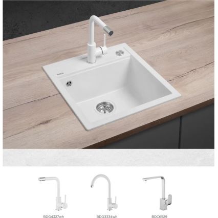 Concept DG00C50WH - Кухонная мойка CUBIS 49x51 см гранит/белый