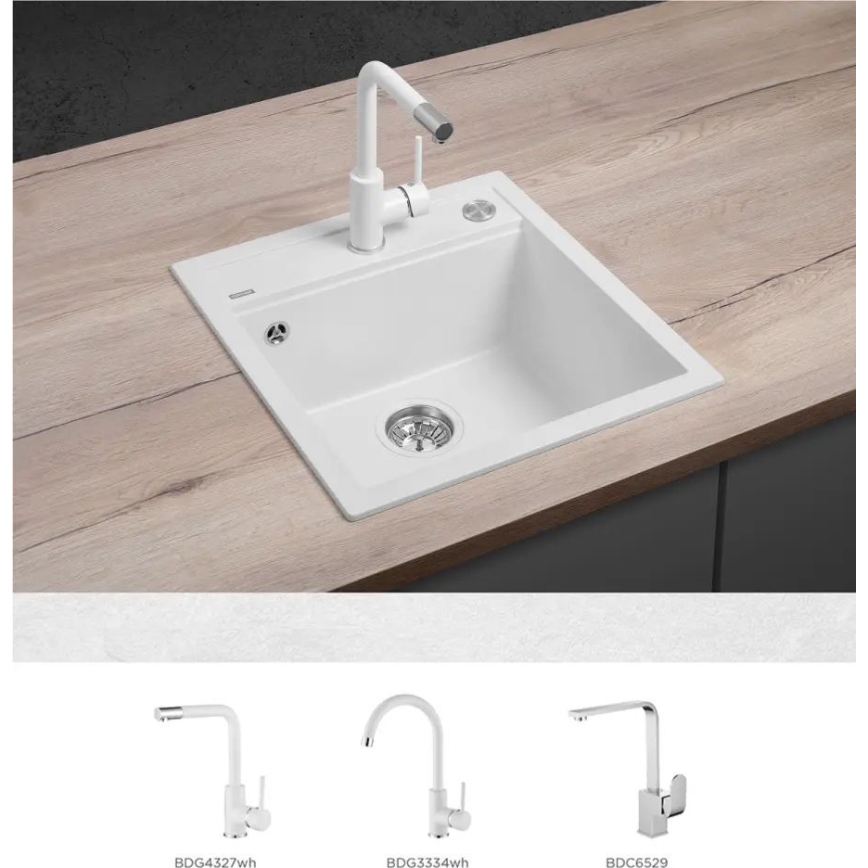 Concept DG00C50WH - Кухонная мойка CUBIS 49x51 см гранит/белый