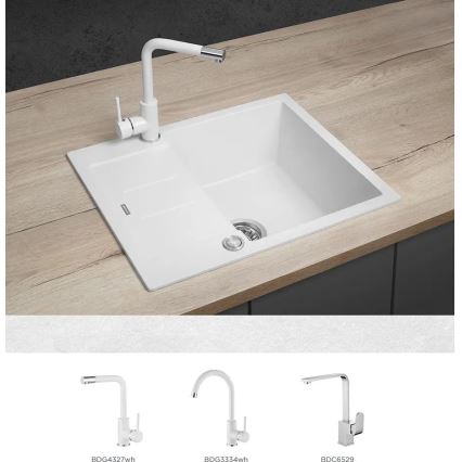 Concept DG05C45WH - Кухонна мийка CUBIS 50x62 см граніт/біла