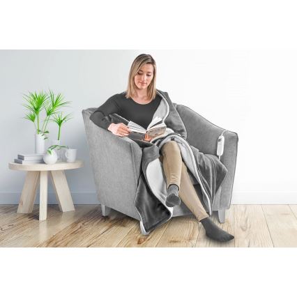 Concept DV7420 - Електрична підігрівна ковдра 160 Вт/230 В 180x130 см сіра/біла