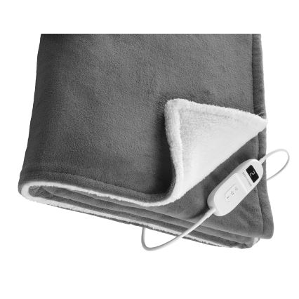 Concept DV7420 - Електрична підігрівна ковдра 160 Вт/230 В 180x130 см сіра/біла