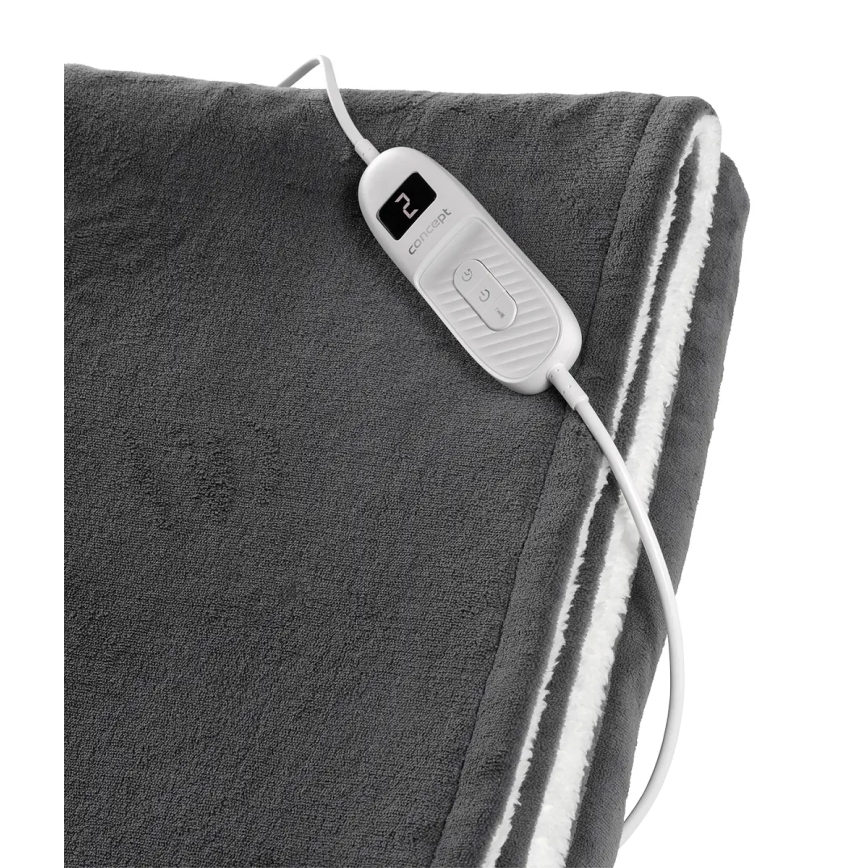 Concept DV7420 - Електрична підігрівна ковдра 160 Вт/230 В 180x130 см сіра/біла