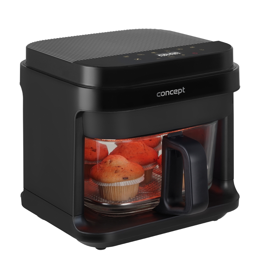 Concept FR5500 - Аеро-фритюрниця GLASS & FAST 5,5 л 1200W/230V чорний