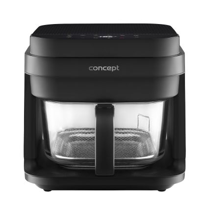 Concept FR5500 - Аеро-фритюрниця GLASS & FAST 5,5 л 1200W/230V чорний
