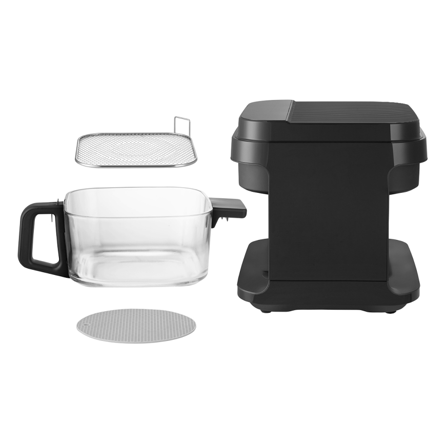 Concept FR5500 - Аеро-фритюрниця GLASS & FAST 5,5 л 1200W/230V чорний