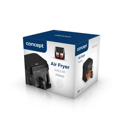 Concept FR5500 - Аеро-фритюрниця GLASS & FAST 5,5 л 1200W/230V чорний