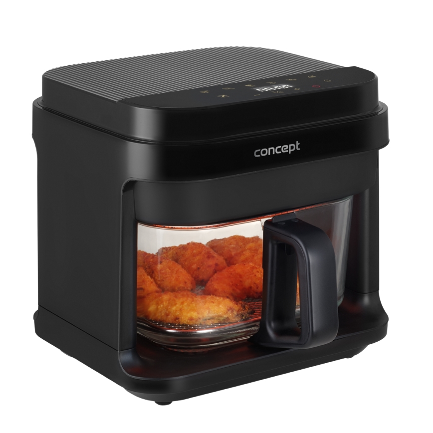 Concept FR5500 - Аеро-фритюрниця GLASS & FAST 5,5 л 1200W/230V чорний