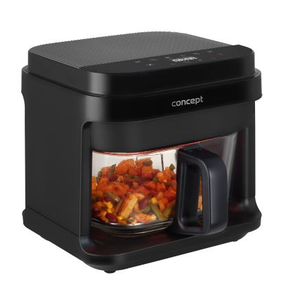Concept FR5500 - Аеро-фритюрниця GLASS & FAST 5,5 л 1200W/230V чорний