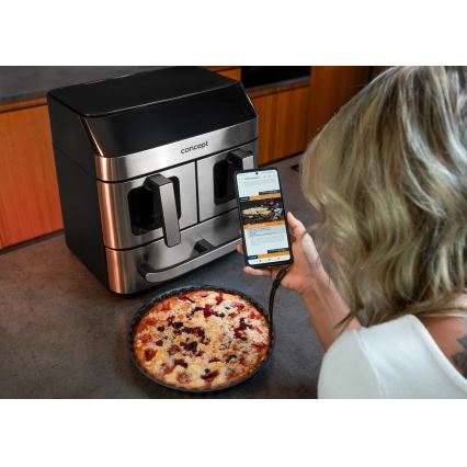 Concept FR9000 - аерофритюрниця PIZZA TRIO 18,5 л 2700 Вт/230 В нержавіюча сталь/чорний
