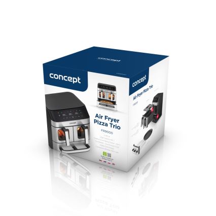 Concept FR9000 - аерофритюрниця PIZZA TRIO 18,5 л 2700 Вт/230 В нержавіюча сталь/чорний