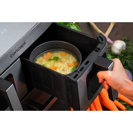 Concept FR9000 - Аэрогриль PIZZA TRIO 18,5 л 2700 Вт/230 В нержавеющая сталь/чёрный
