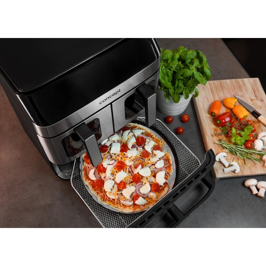Concept FR9000 - Аэрогриль PIZZA TRIO 18,5 л 2700 Вт/230 В нержавеющая сталь/чёрный