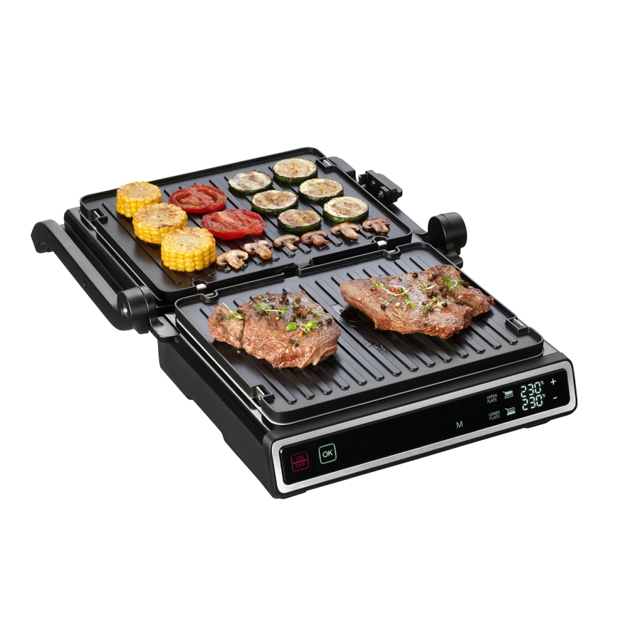 Concept ge3550 - Контактный гриль с температурным зондом 2000W/230V черный