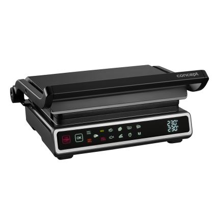 Concept ge3550 - Контактный гриль с температурным зондом 2000W/230V черный