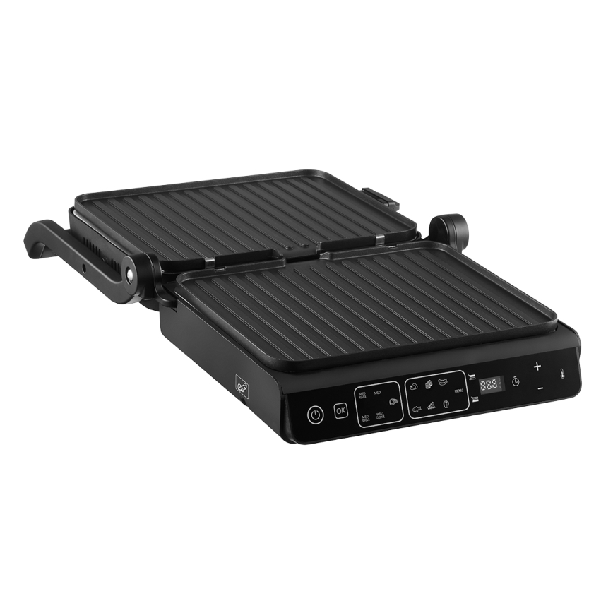 Concept ge3600 - Контактный гриль с температурным зондом GLASS 2000W/230V черный