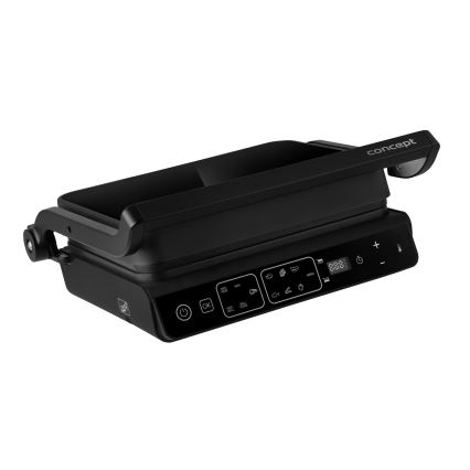 Concept ge3600 - Контактный гриль с температурным зондом GLASS 2000W/230V черный