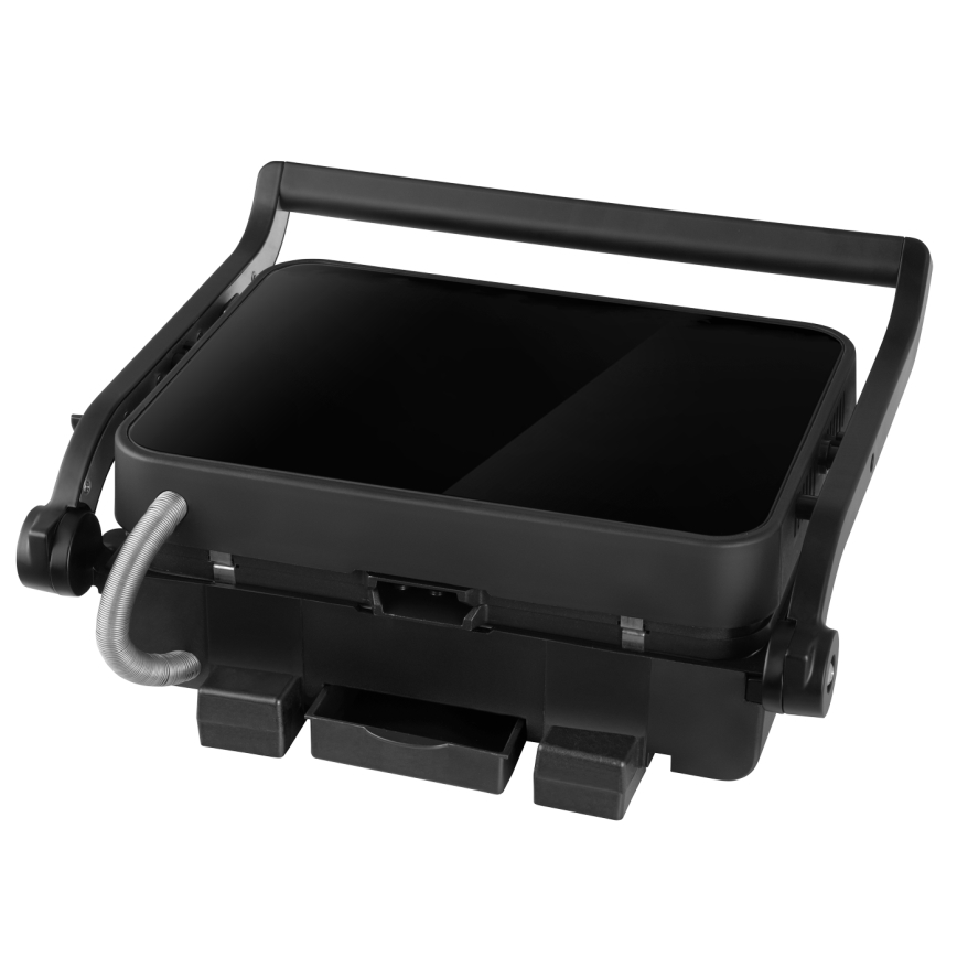 Concept ge3600 - Контактный гриль с температурным зондом GLASS 2000W/230V черный