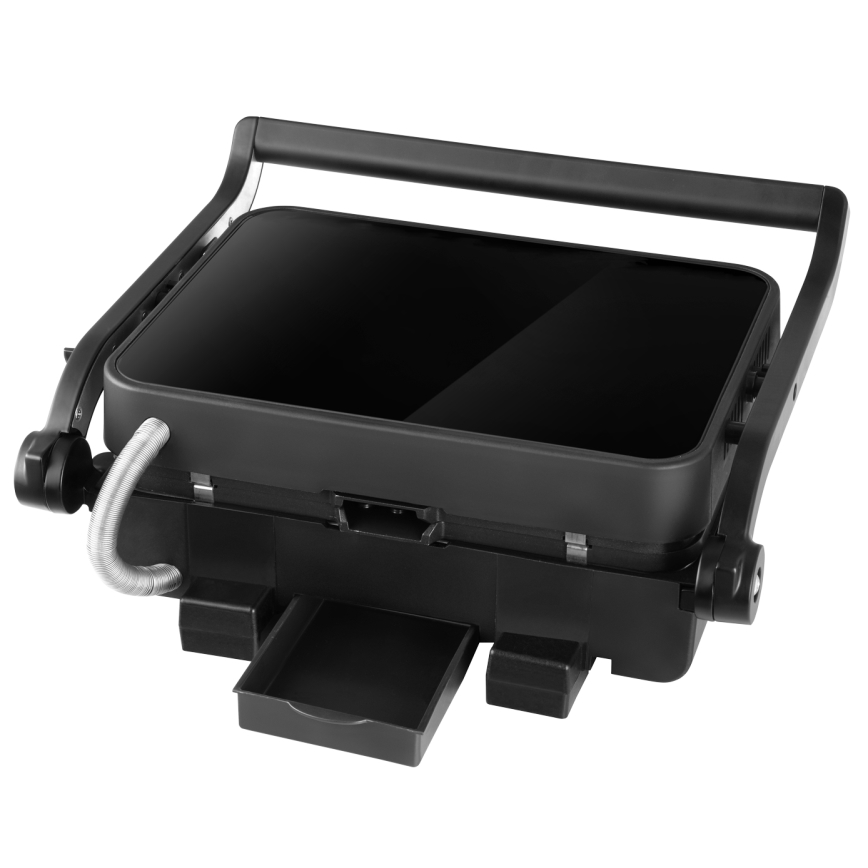 Concept ge3600 - Контактный гриль с температурным зондом GLASS 2000W/230V черный