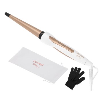 Concept KK2125 - Конічна плойка для волосся GLAM STYLE 42W/230V біла/рожево-золота