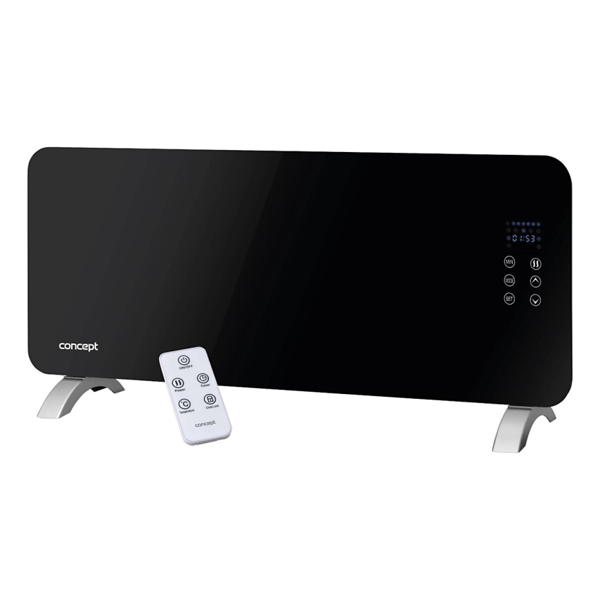 Concept KS4010 - Електричний обігрівач/конвектор 1000/2000 Вт IP24 чорний + дистанційне керування