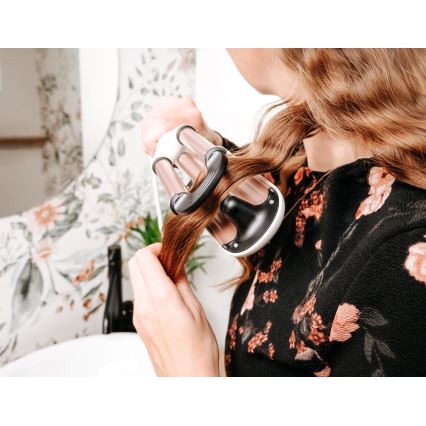 Concept KT2140 - Трійна плойка для волосся GLAM STYLE 100W/230V біла/рожеве золото